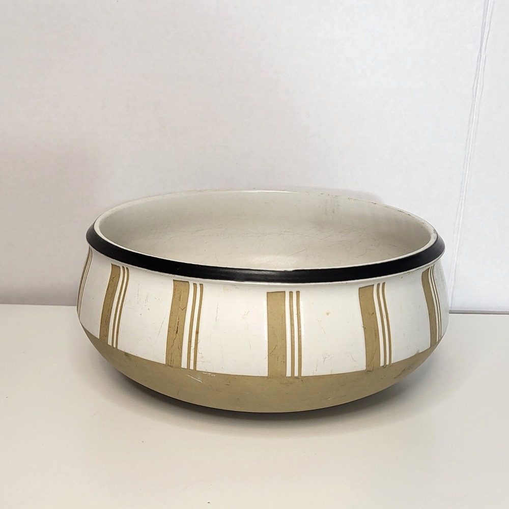 Denby Gourmet Vintage Stoneware Serving Bowl Mid Century Modern England Tan Bowl
